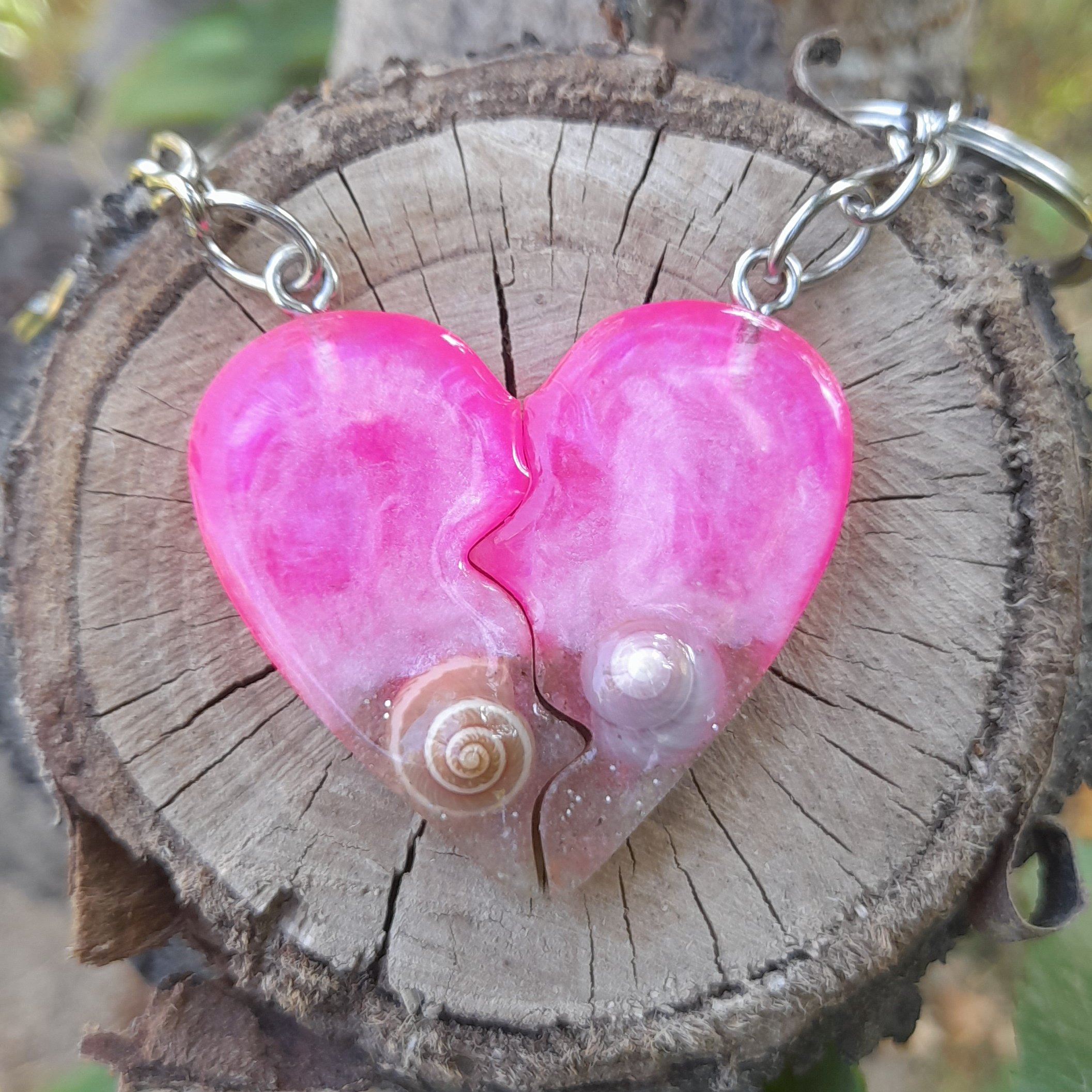 ست سرکلیدی مگنتی قلب شکسته طرح دریای صورتی