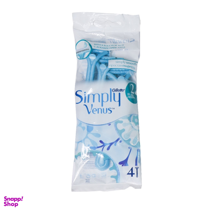 خودتراش ژیلت (Gillette) مدل Simply Venus بسته 4 عددی