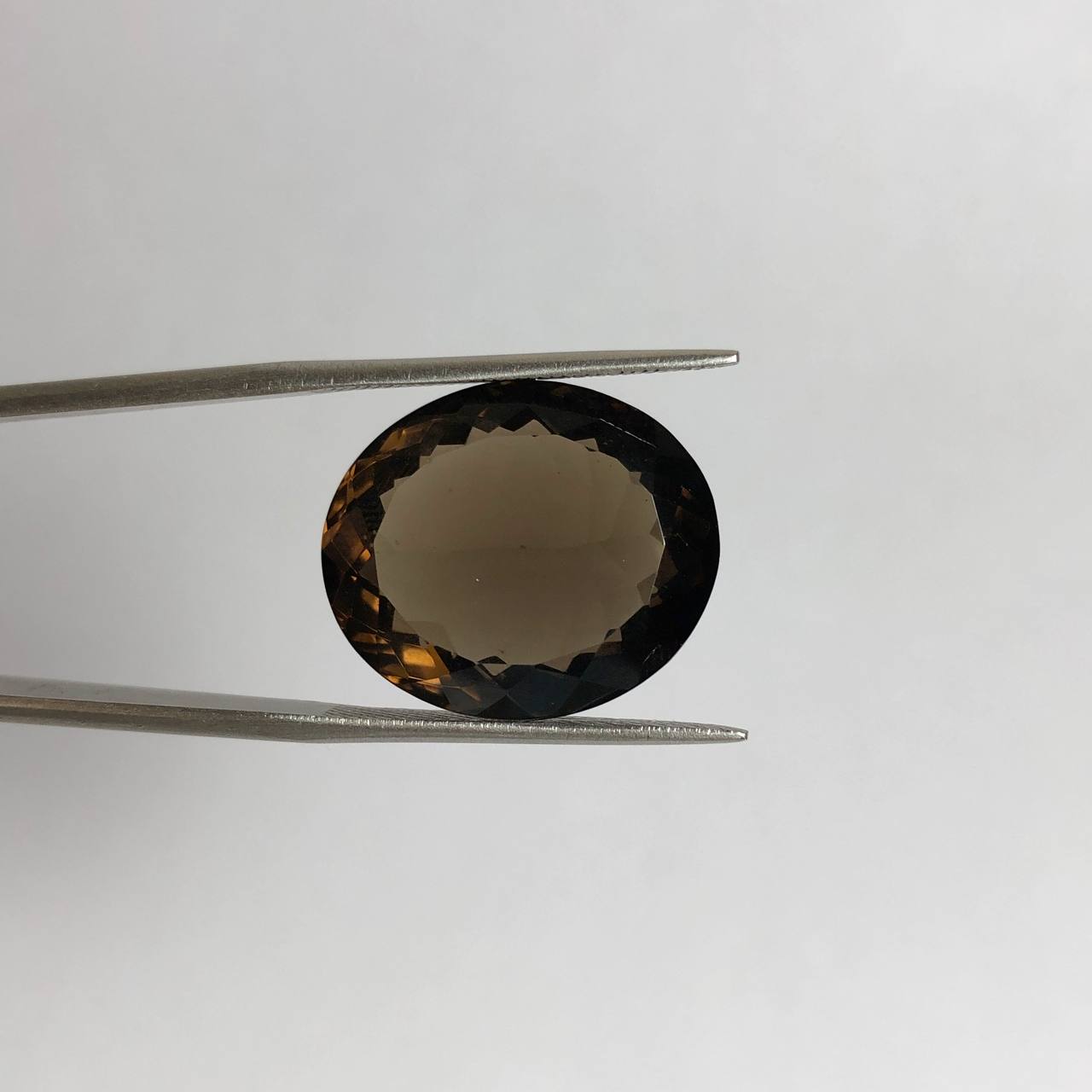 نگین اسموکی کوارتز طبیعی بیضی 240183