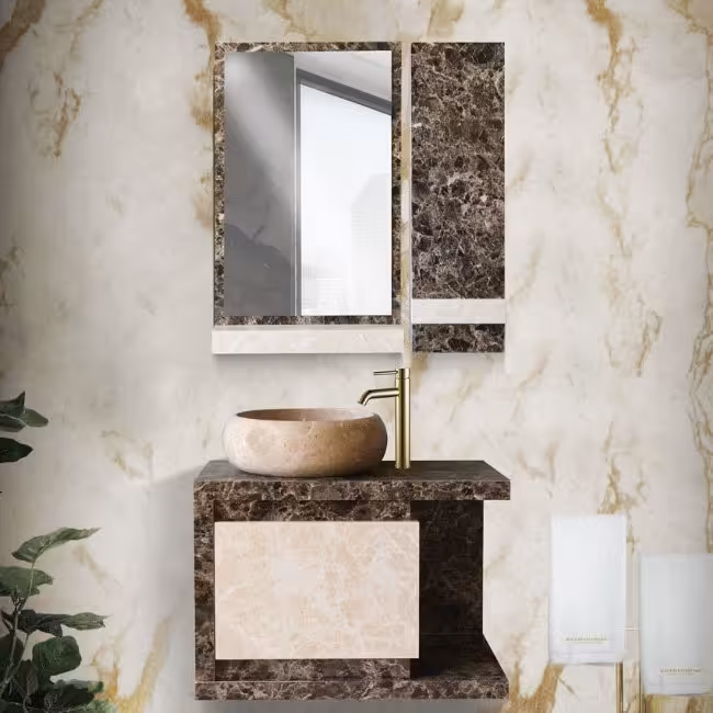 روشویی کابینتی مدل 2045 تمام پی وی ابعاد 40*70 آینه 50*80 باکس 80*24 ارسال به سراسر ایران