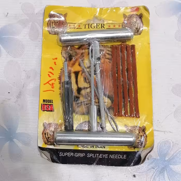 پک پنچرگیری 5 پارچه، سوراخکن دو عدد درفش والف بازکن نخ پنچرگیری 