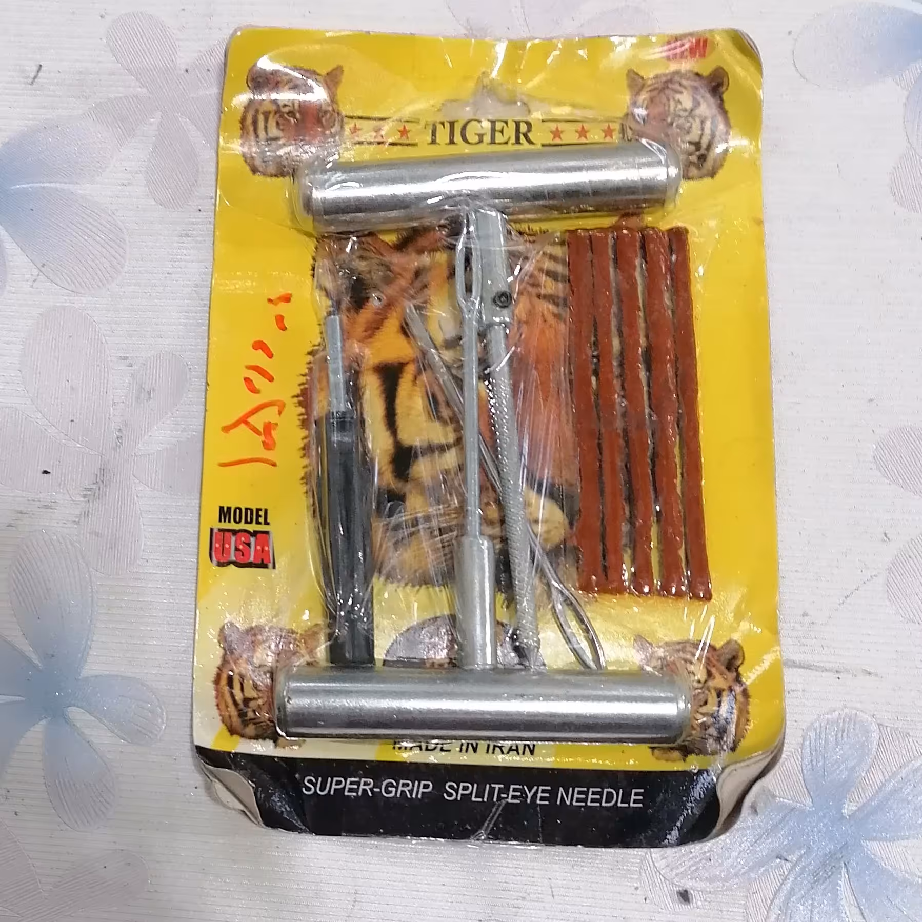 پک پنچرگیری 5 پارچه، سوراخکن دو عدد درفش والف بازکن نخ پنچرگیری 