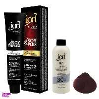 رنگ مو آیون (Ion) شماره 420 حجم 120 میلی‌لیتر رنگ شرابی بادمجانی تیره + اکسیدان نه درصدی حجم 180 میلی‌لیتر