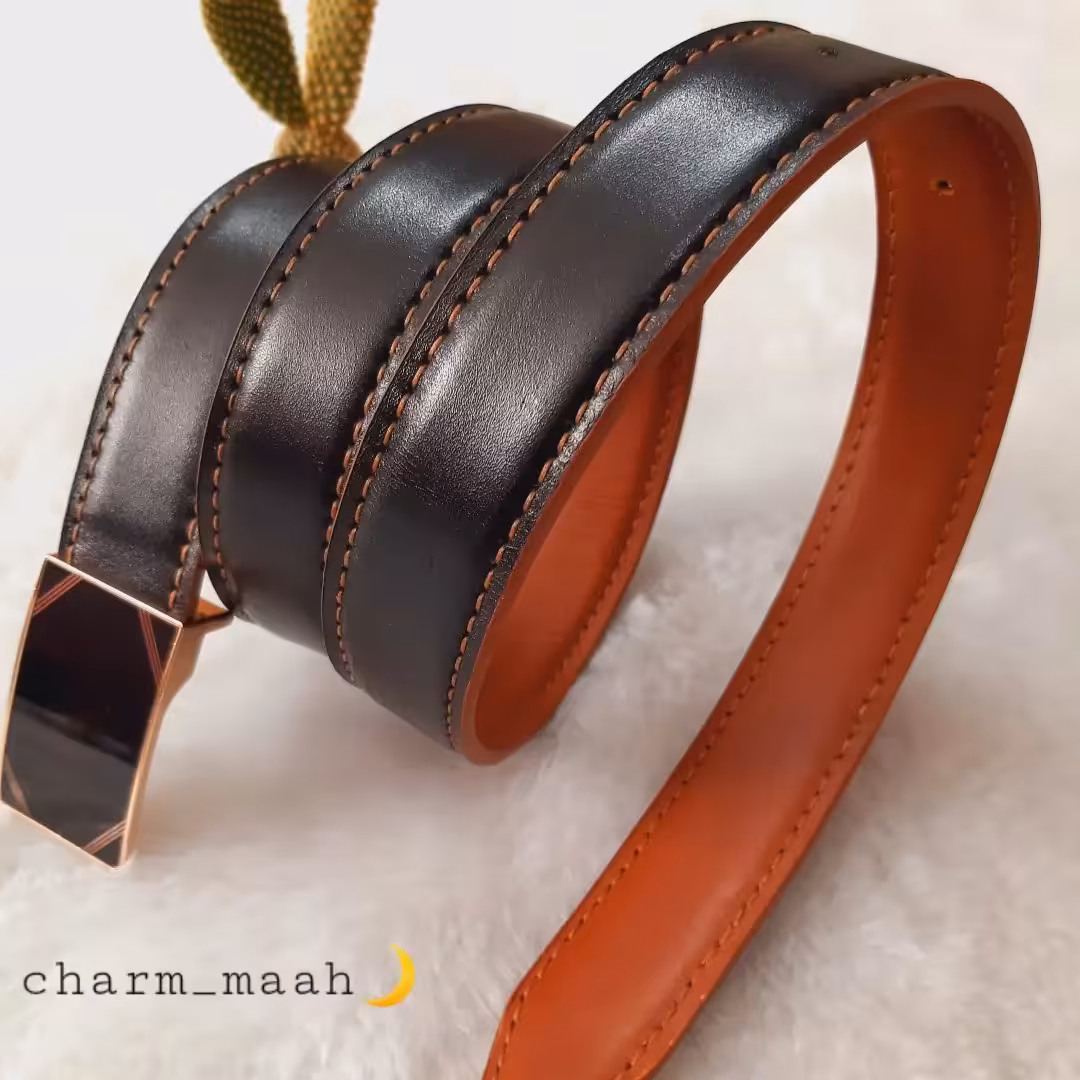 کمربندچرم گاوی 3لایه و دورو(عسلی و مشکی)