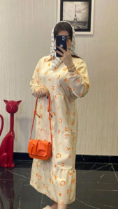 پیراهن روزمره زنانه نخی مدل عروسکی
