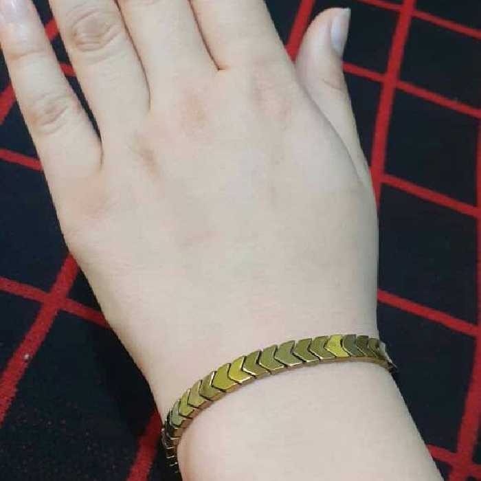 دستبند حدید طلایی مدل فلش