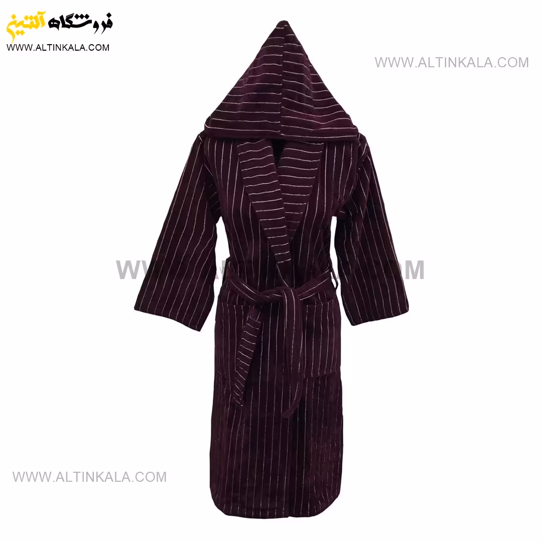 حوله پالتویی برق لامع طرح لوزان بادمجانی سایز 115