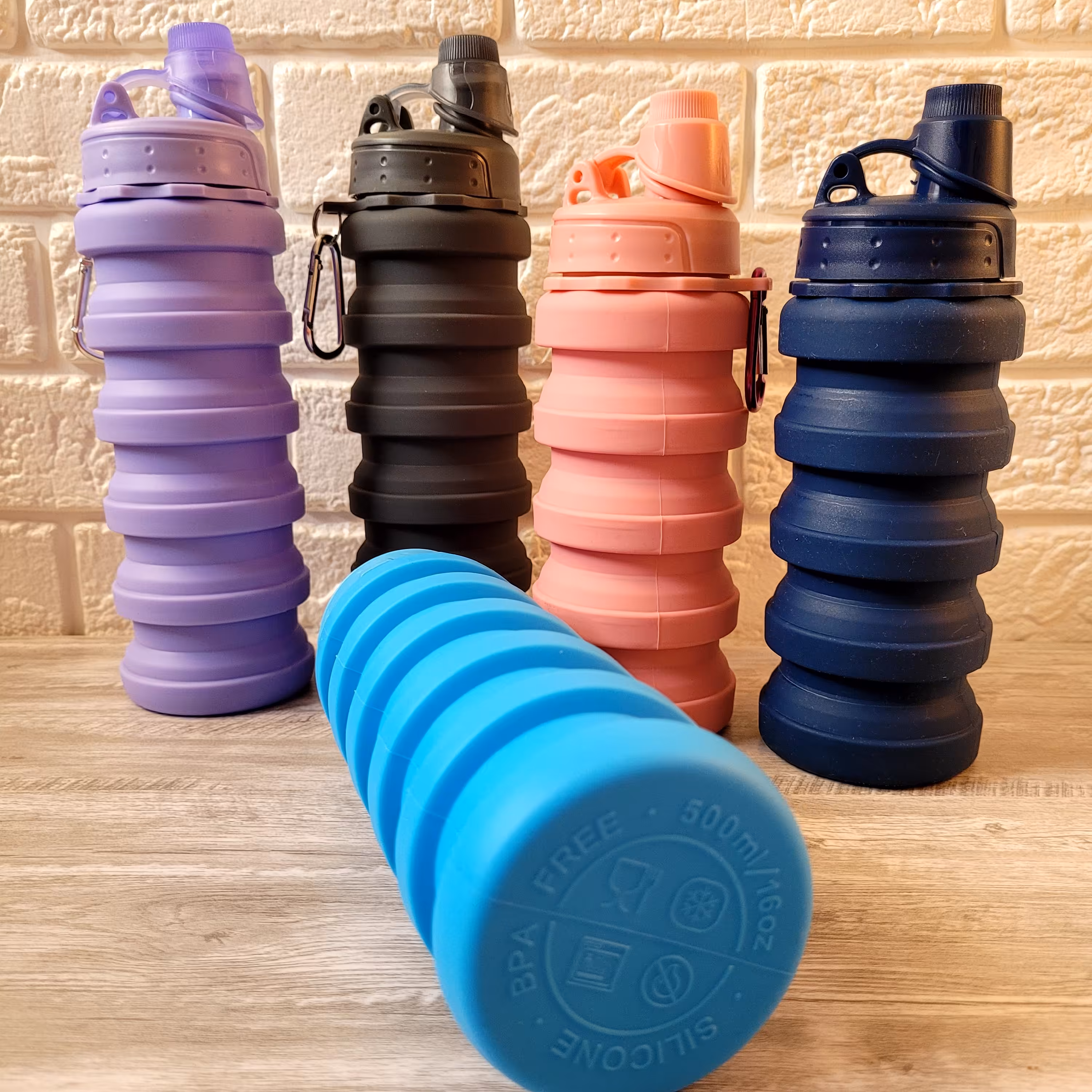 قمقمه سیلیکونی آکاردئونی (تاشو) با گنجایش 500 میل و 420 میل