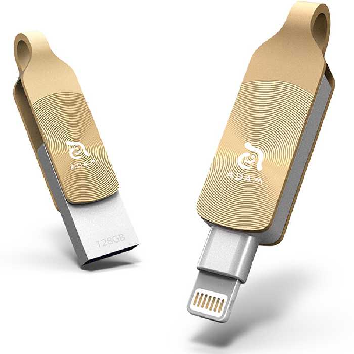 آدام المنتس فلش مموری لایتنینگ مدل iKlips DUO Plus ظرفیت 128 گیگابایت طلایی - Hiapple.ir