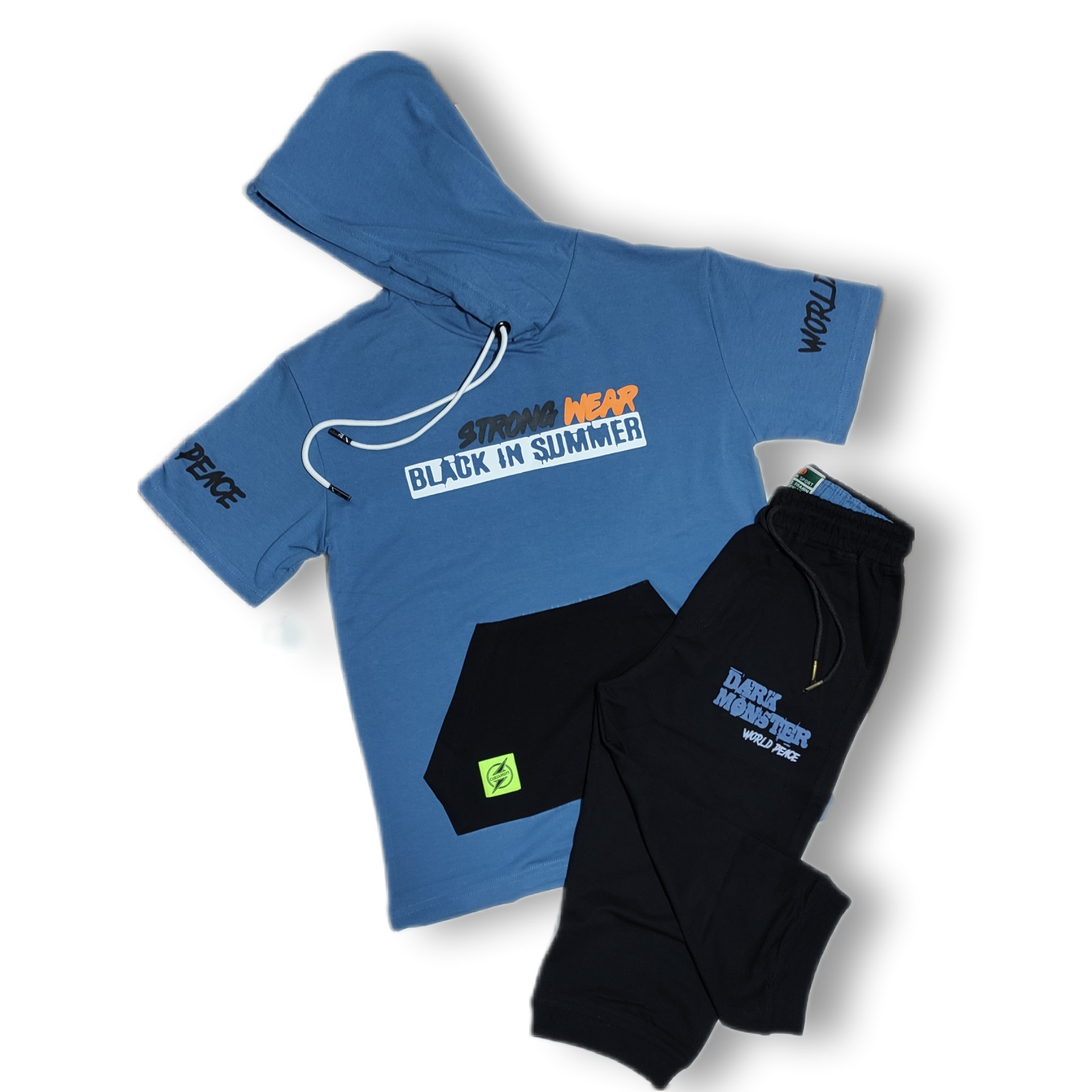 تیشرت شلوارک پسرانه نخ پنبه 