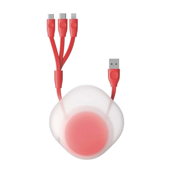 کابل تبدیل USB به USB-C/microUSB/لایتنینگ 0.85 سانتی متری بیسوس CAMLT-TY09