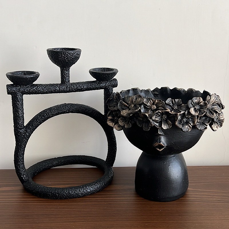 ست دکوراتیو گلدان و شمعدان مینیمال