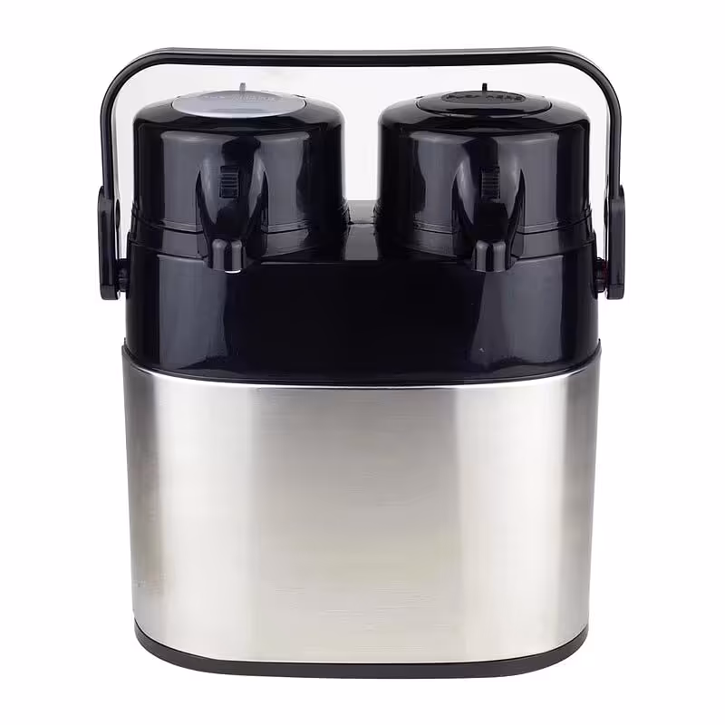 فلاسک استیل یونیک 1.6 لیتری دوقلو شیشه دار UN-9060