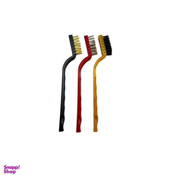 فرچه فلزی مدل دسته دار طرح مسواک بسته 3 عددی