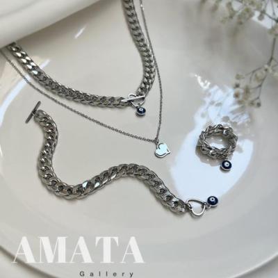 سرویس کارتیر 4 تیکه چشمنظر و قلب نقره ای