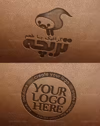 طرح لایه باز موکاپ لوگوی چرم پوستی - گرافیک با طعم تربچه