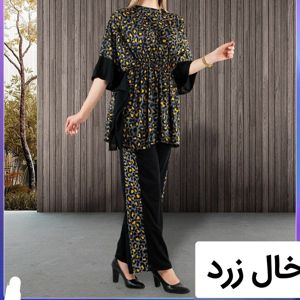 ست تونیک شلوار پلنگی کرپ کش درجه یک