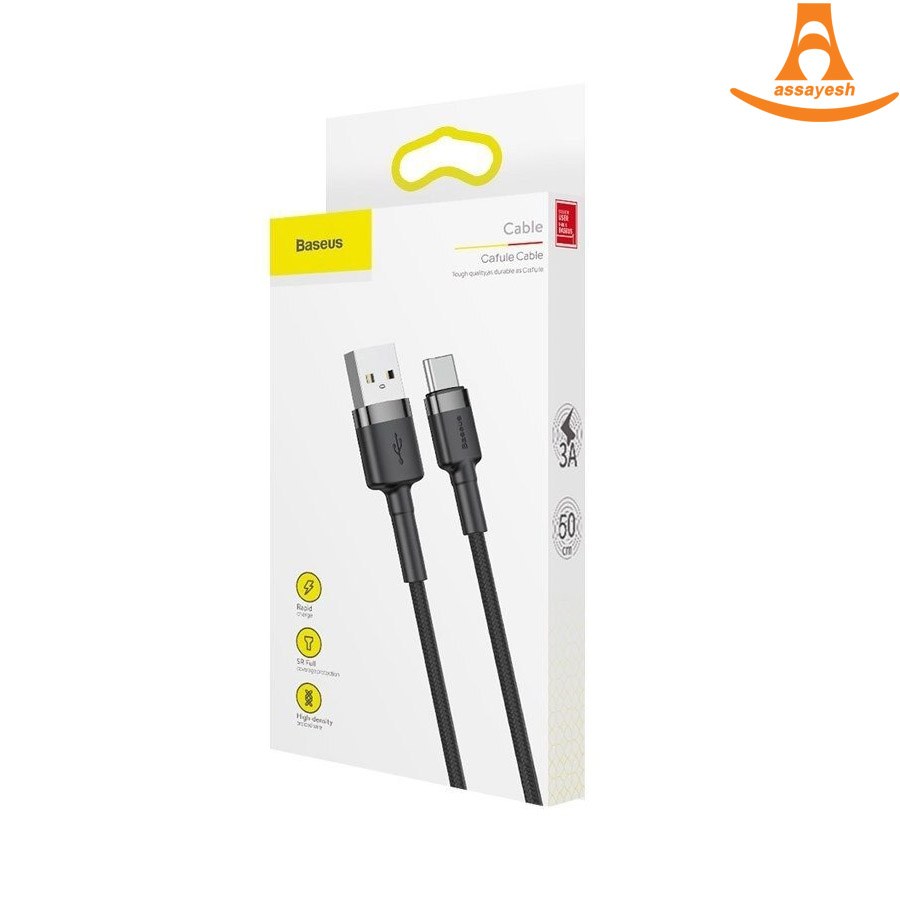 کابل تبدیل USB به USB Type-C باسئوس مدل Cafule طول 50 سانتی متر