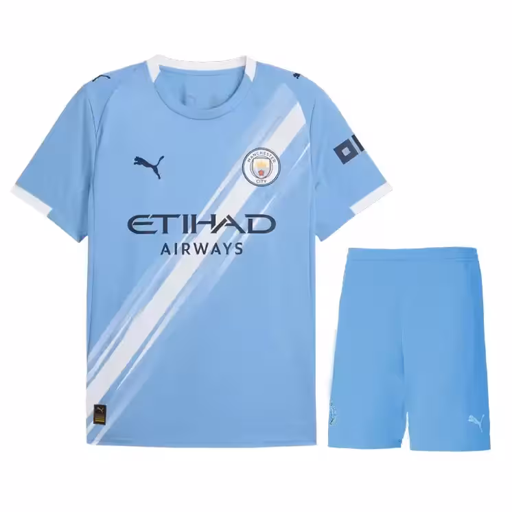 کیت اول منچسترسیتی 2026 ست پیراهن و شورت با لوگوی دوختی تایلندی