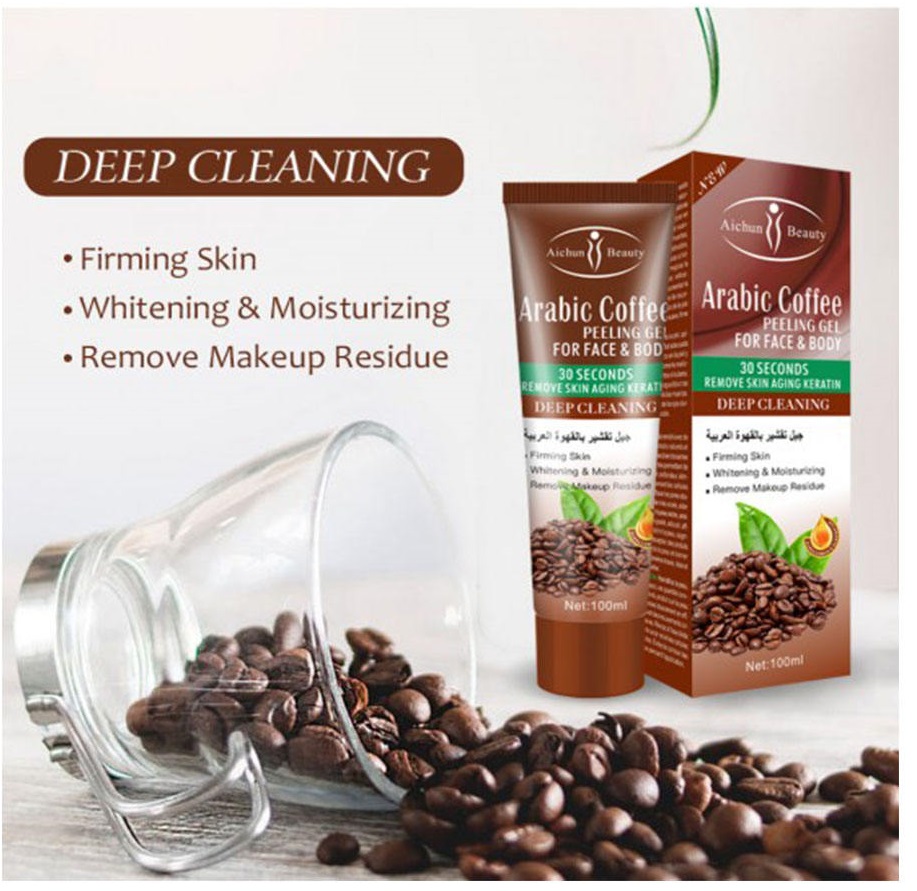 ژل لایه بردار صورت و بدن ایچون بیوتی عصاره قهوه عربی حجم 100 میلی لیتر