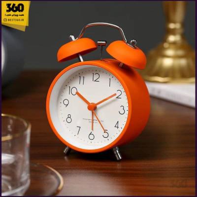 ساعت رومیزی شماطه دار چراغ دار نارنجی