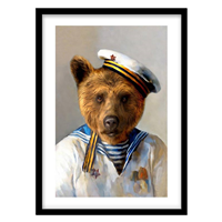 قیمت و خرید تابلو دکوراتیو مدل نقاشی تلفیقی خرس کد 1280