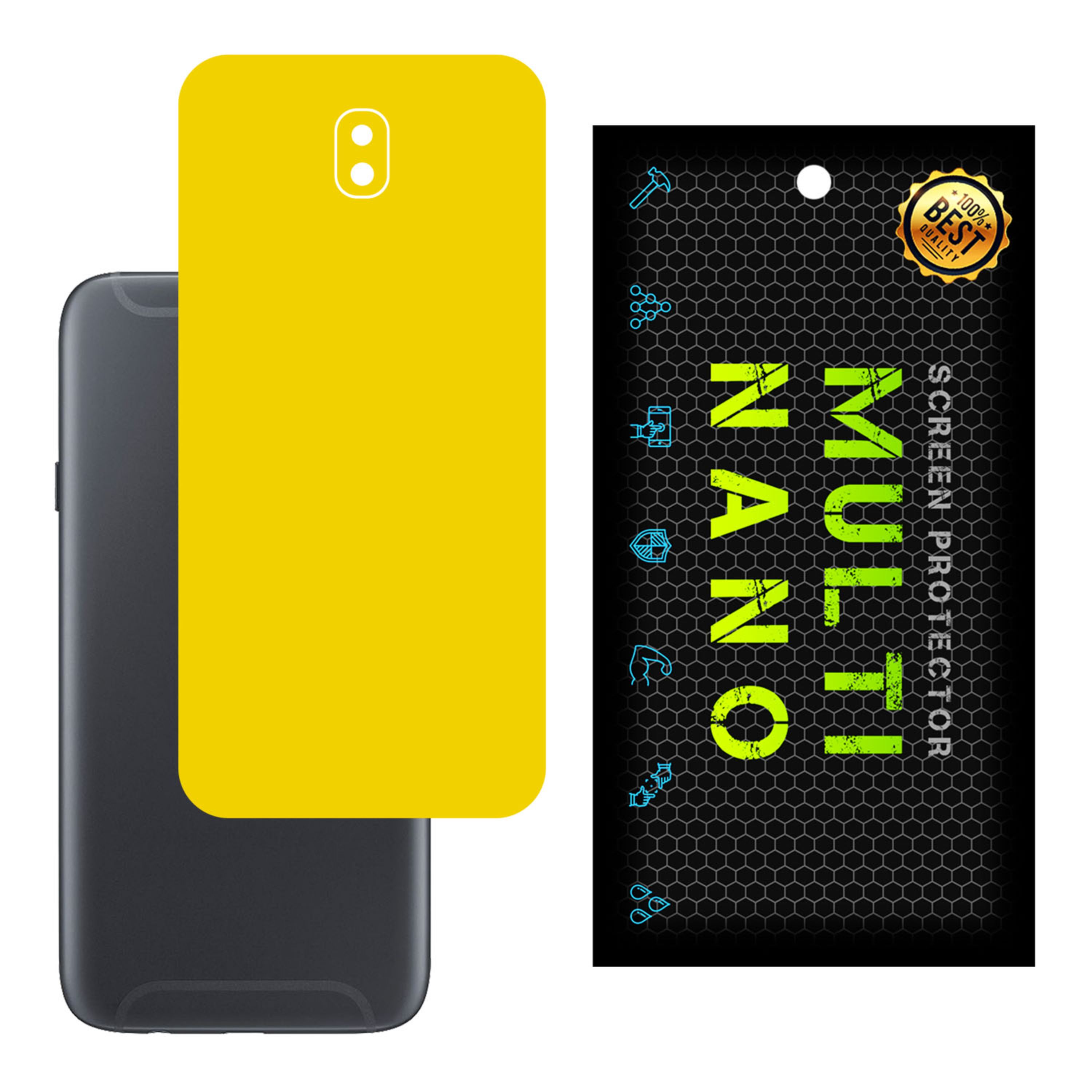برچسب پوششی MultiNano مدل X-F1M-Yellow برای پشت موبایل سامسونگ J7 Pro