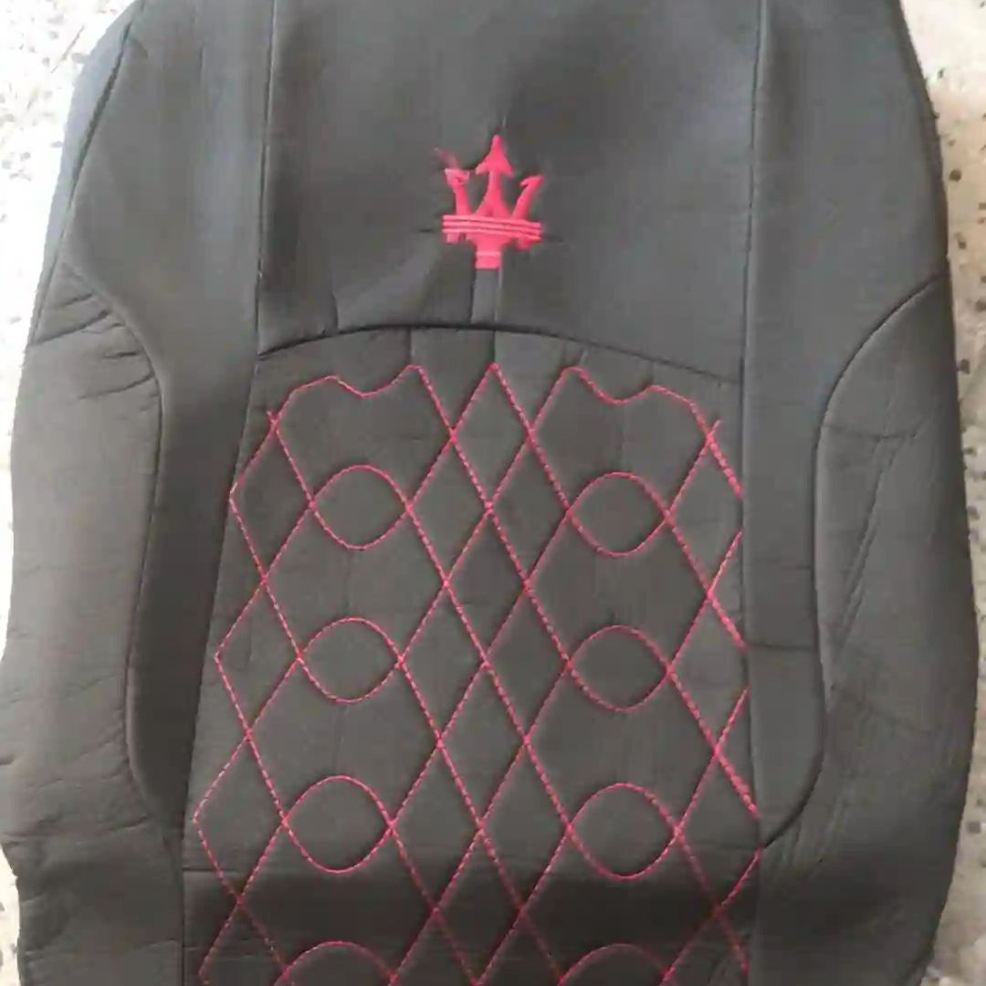 روکش صندلی پراید 131مشکی دوخت قرمز جنس جودون ضخیم الگو فابریک یک سال گارانتی 