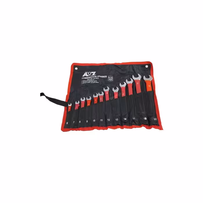 مجموعه 12 عددی آچار کیفی یک سر تخت یک سر رینگ روکش دار ATOZ