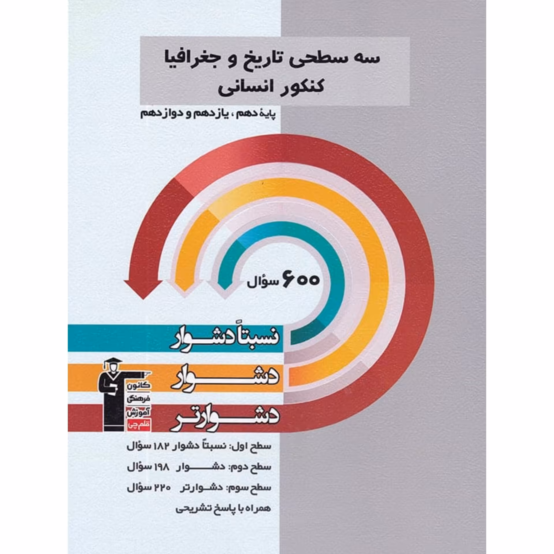 کتاب کار سه سطحی تاریخ و جغرافیا کنکور انسانی