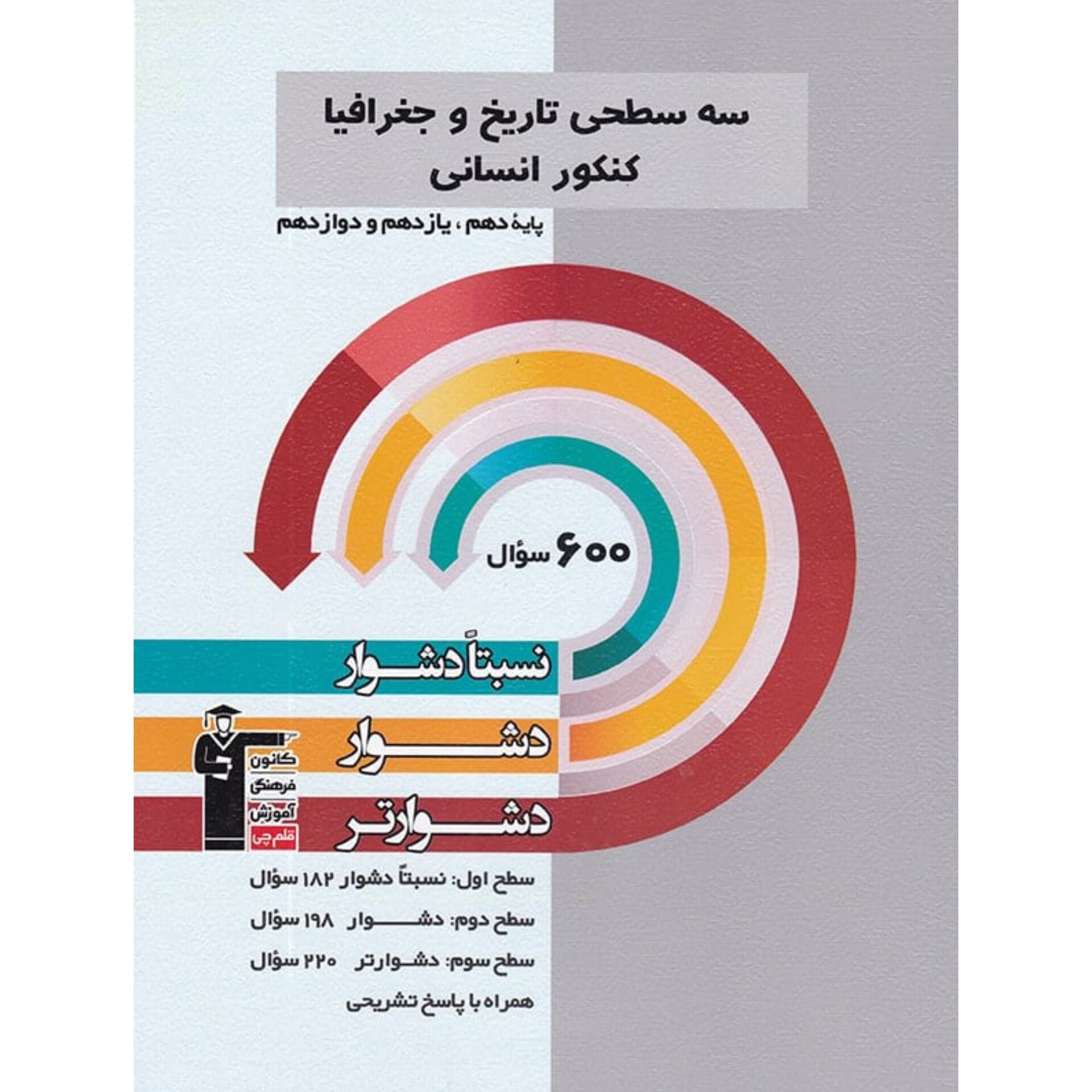 کتاب کار سه سطحی تاریخ و جغرافیا کنکور انسانی