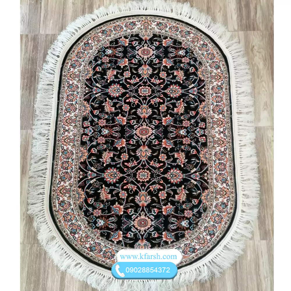 فرش بیضی طرح700 افشان (کرم - فیلی - سرمه ای- گردویی)