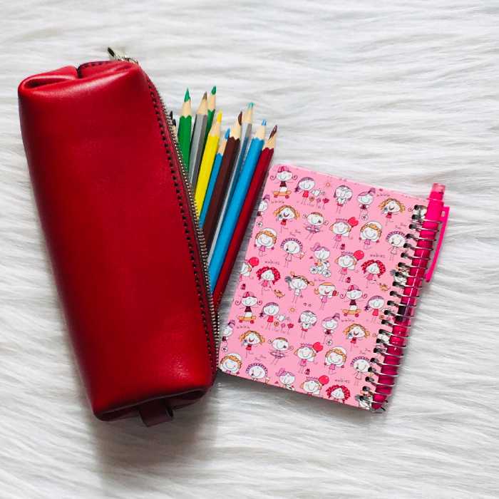 جامدادی دست دوز چرم طبیعی بهترین کیفیت چرم گاوی درجه یک 