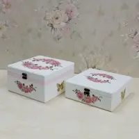 جعبه چوبی باکس لوازم آرایش دو عددی شیکوپاژ