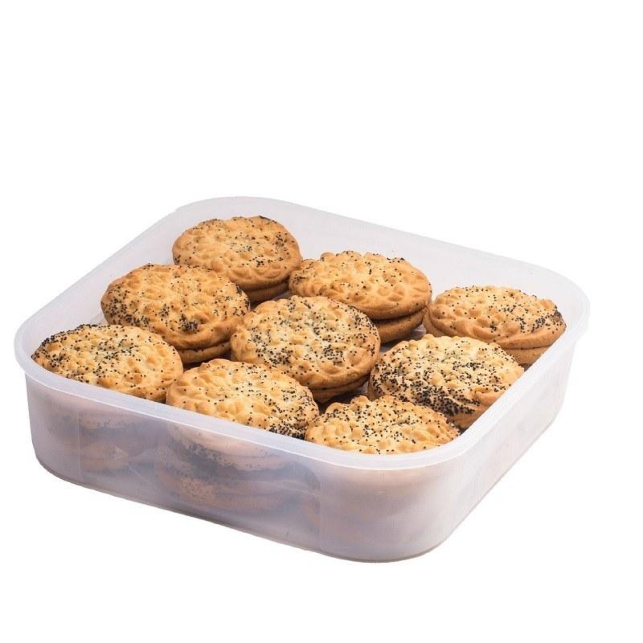 نان برنجی سایز درشت طرح جعبه پلاستیک سنتی یزد
