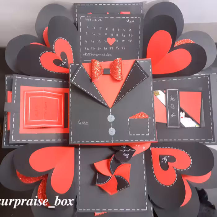 جعبه سوپرایز دولایه طرح مردونه