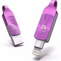 آدام المنتس فلش مموری لایتنینگ مدل iKlips DUO Plus ظرفیت 128 گیگابایت بنفش - Hiapple.ir