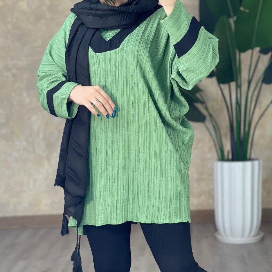 مانتو زنانه پارچه کراش درجه یک فری سایز  38 تا 48