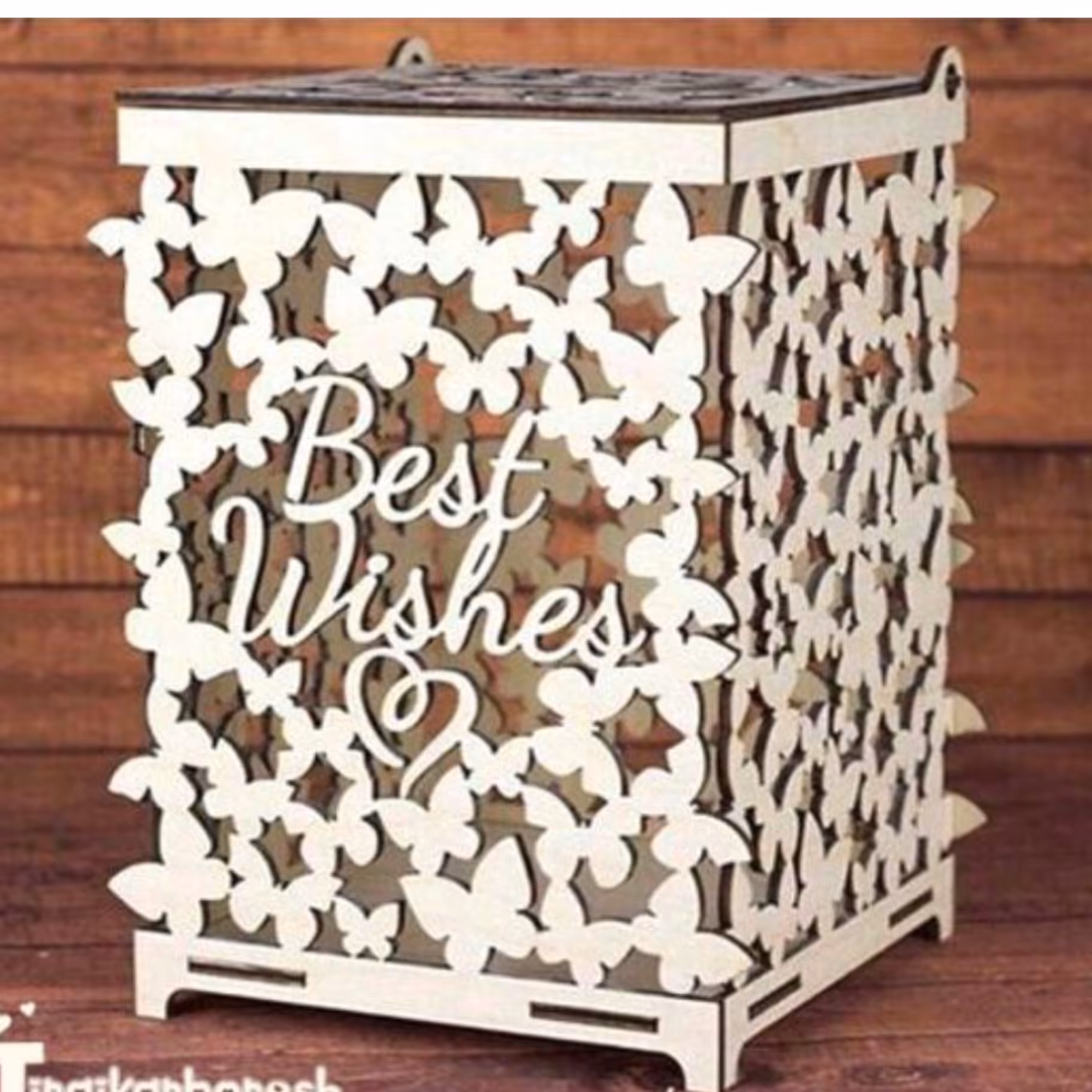 جعبه چوبی پروانه ای درب دار 