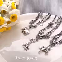 دستبند نقره ای یونیکورن فیل زرافه آبکاری شده