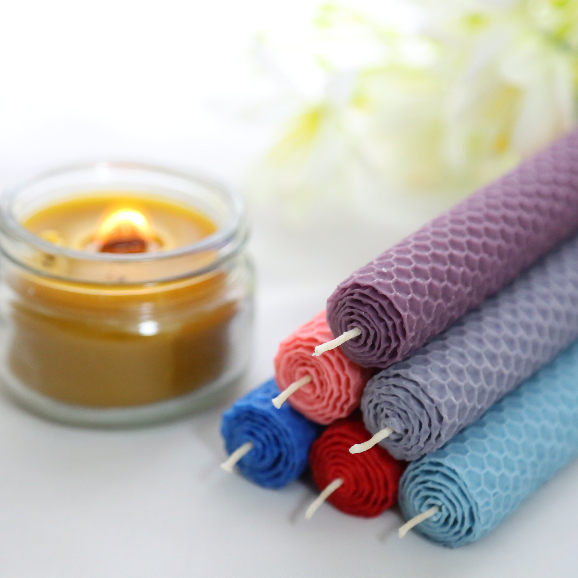 شمع موم عسل رنگی