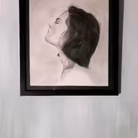 تابلو نقاشی چهره سیاه قلم