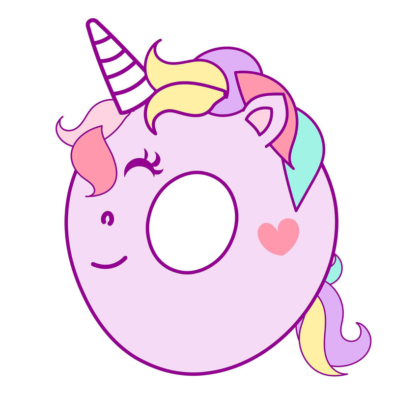 استند رومیزی تولد مدل عدد 0 طرح یونیکورن کد 860