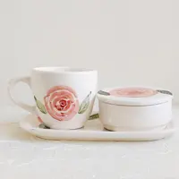 ست چای خوری تکنفره با قندان کد 227 سرامیکی دستساز 