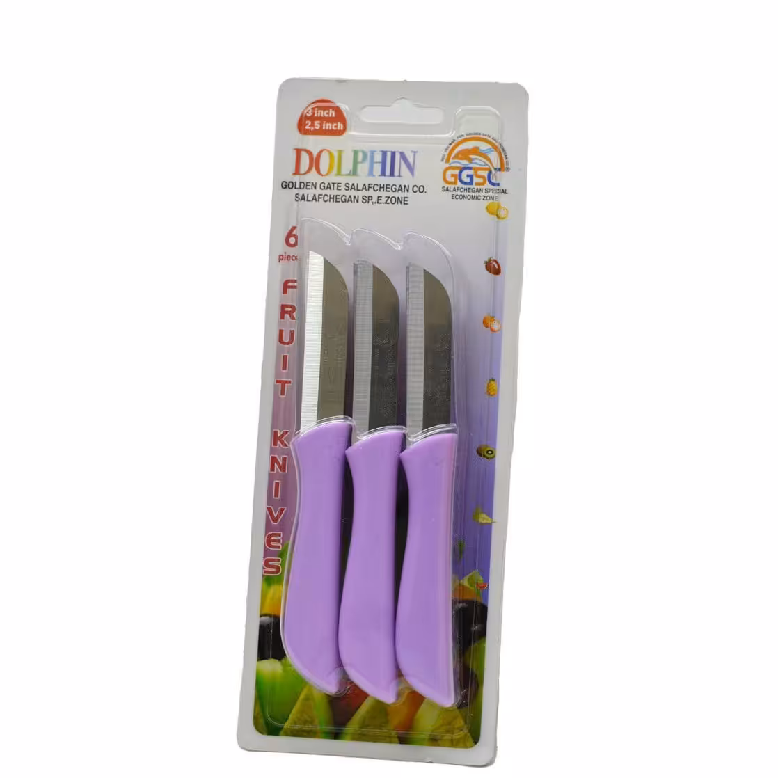 چاقو میوه خوری دلفین بنفش 3 بسته 