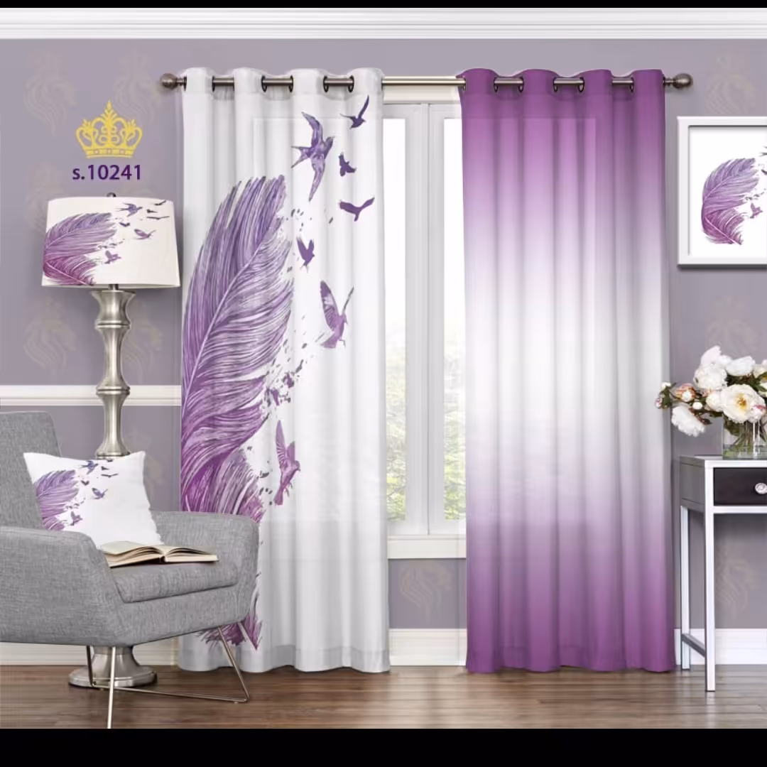 پرده پذیرایی دو قواره طرح فانتزی کد S10241