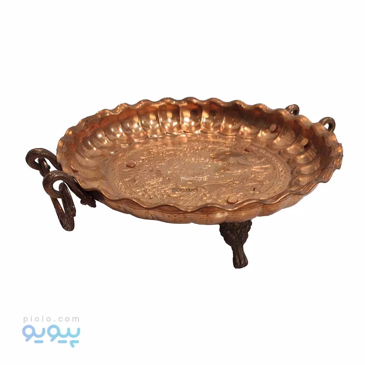 سینی مسی قلم زنی طرح آهو آیتم 3270