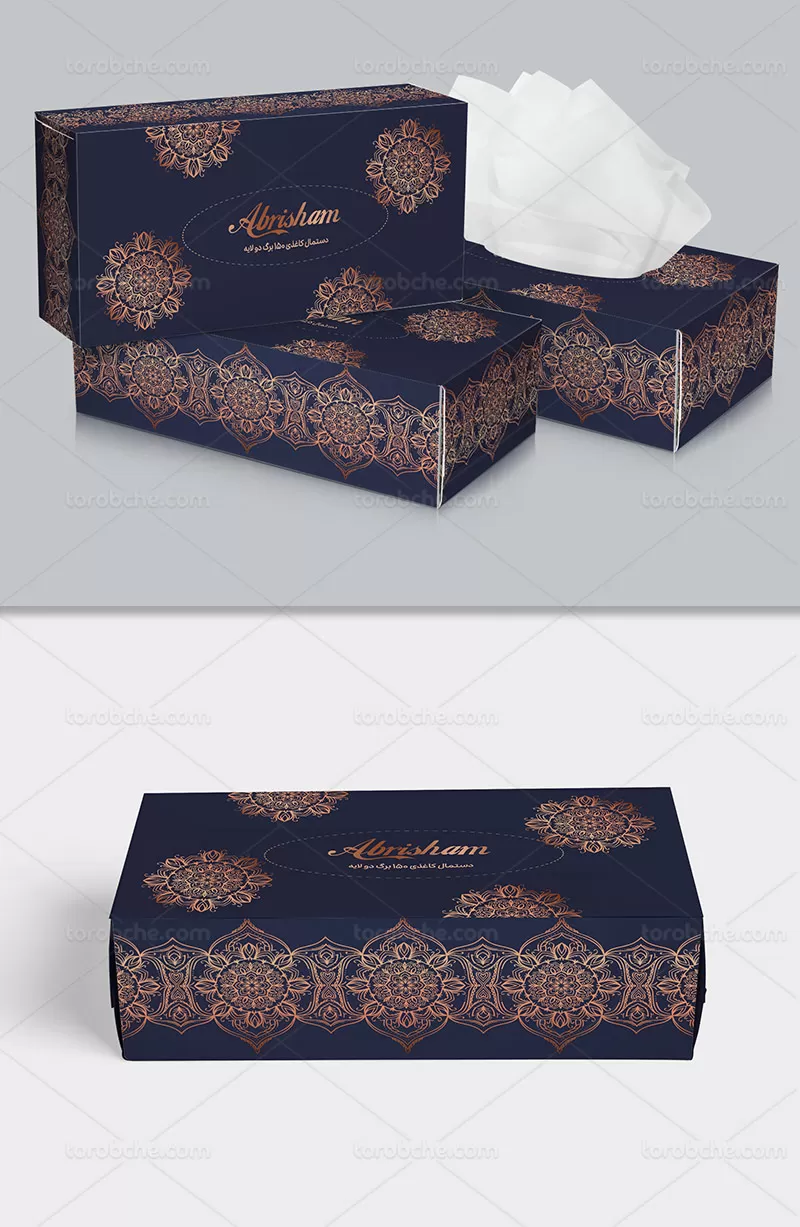 طرح جعبه دستمال کاغذی سنتی | گرافیک با طعم تربچه