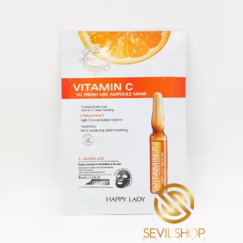 ماسک ورقه ای هپی لیدی مدل ویتامین سی 28 گرم