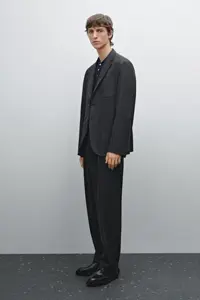 کت بلیزر خاکستری مردانه پنبه شاه ماهی اورجینال Massimo Dutti
